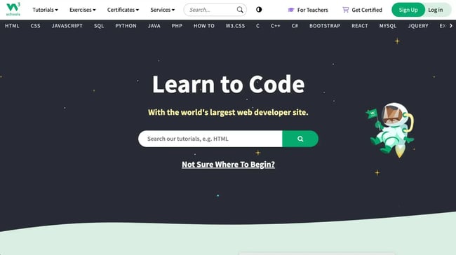 how to code w3 schools